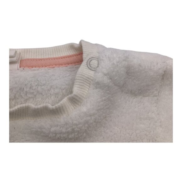 H&M Baby Girl Fleece Shirt White& Black Penguin Pink Bow Size 12-18M Soft & Warm - Picture 4 of 6